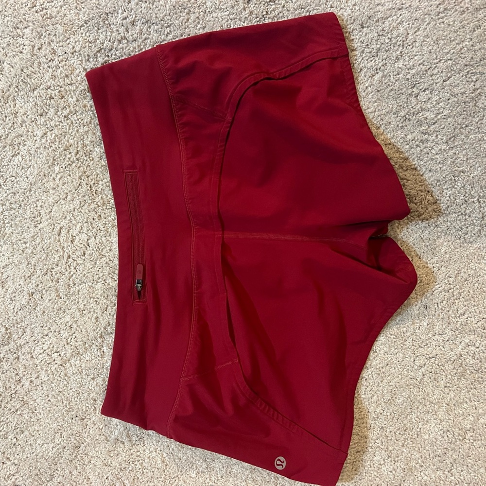 Lululemon Athletica Bold Red Athletic Shorts